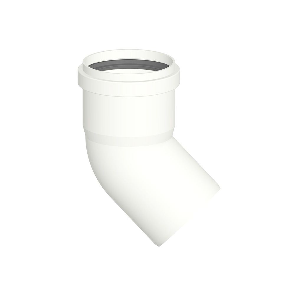MF 45° bend in white PPH Ø 80mm condensing boiler flue gases