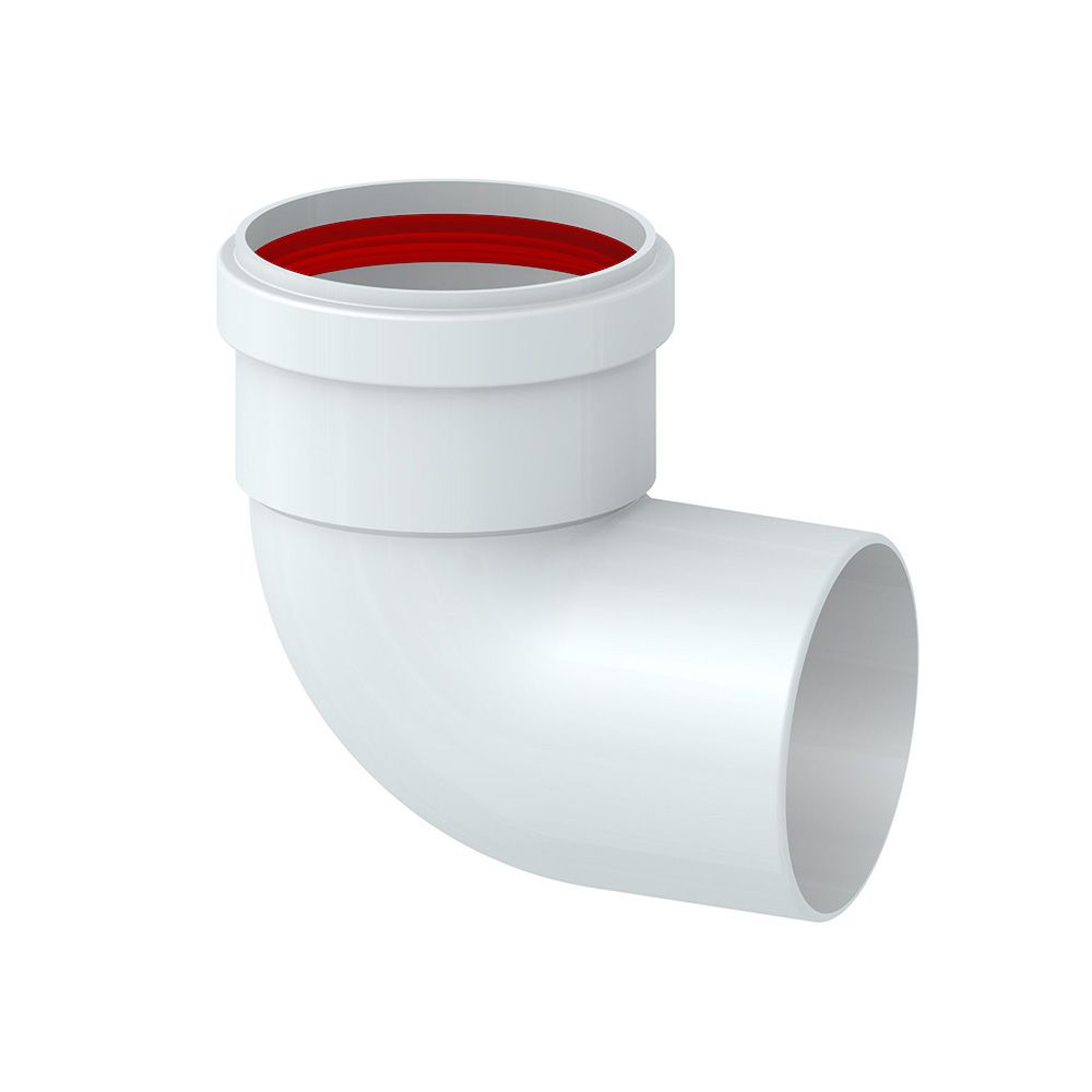 Curva M-F 90° in alluminio estruso bianco Ø 80mm fumi caldaia