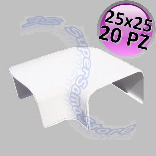 Curva piana per canalina 25x25 mm - 20 PZ
