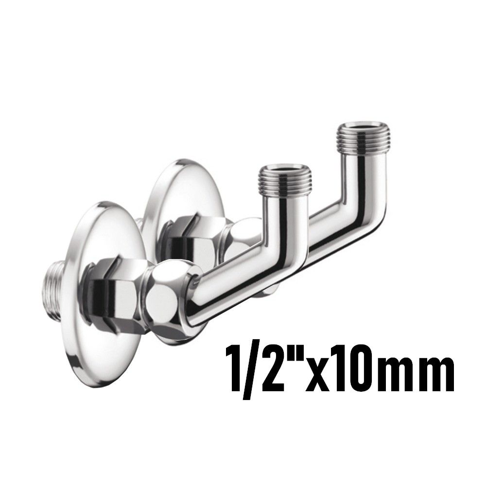 Under-sink elbows with 1/2'' sliding rosette for wall mounting x 10 mm - PAIR