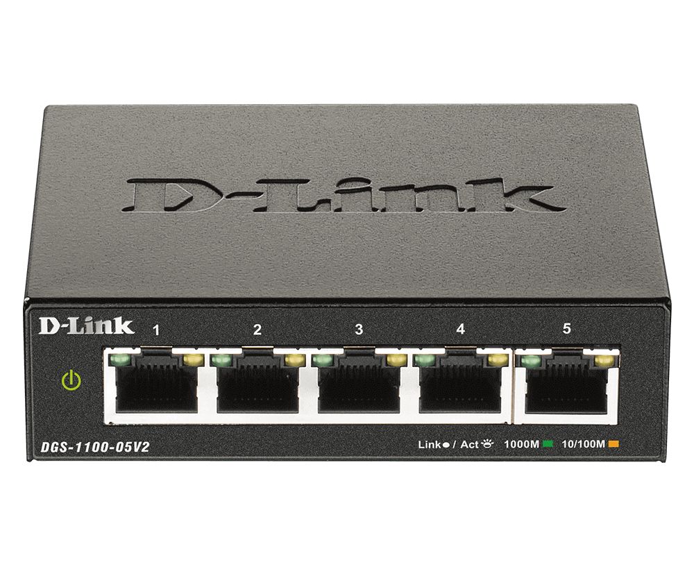 D-Link DGS-1100-05V2/E L2 Gigabit Ethernet (10/100/1000) Managed Network Switch Black