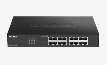 D-LINK SWITCH 16 GIGABIT PORTS SMART MANAGED, FANLESS, 802.1Q VLAN, 802.1p QoS, 11 RACKMOUNT INSTALLATION