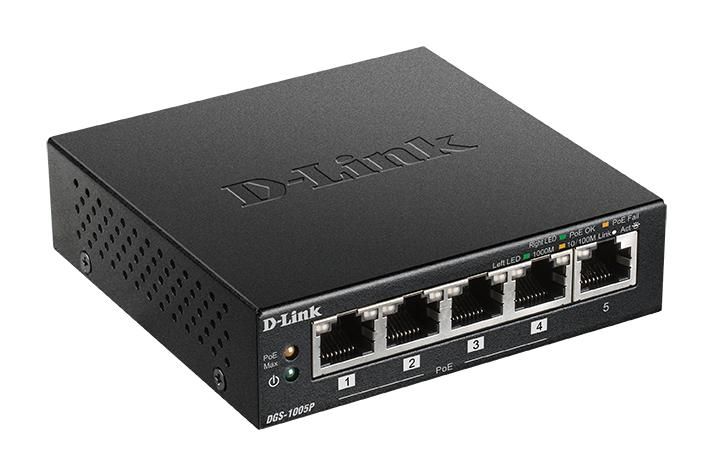 D-LINK SWITCH 5 PORTE GIGABIT POE+ DESKTOP