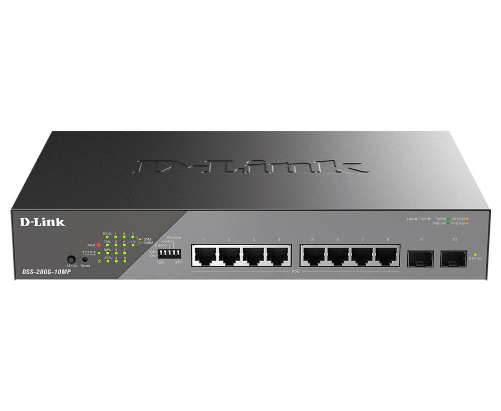D-LINK SWITCH 8 PORTS 10/100/1000 POE GIGABIT ETHERNET SURVEILLANCE