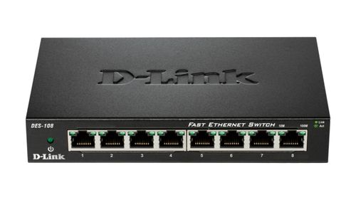 D-LINK SWITCH 8 PORTS 10/100 METALLIC CASE
