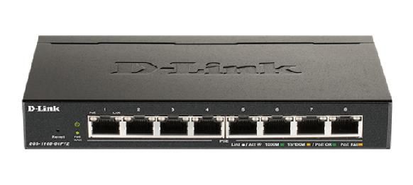 D-LINK SWITCH 8 PORTS GIGABIT POE SMART MANAGED