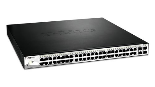 D-LINK SWITCH EASYSMART 52 GIGABIT POE PORTS 370W 4 SFP/COMBO SLOT 19 RACKMOUNT