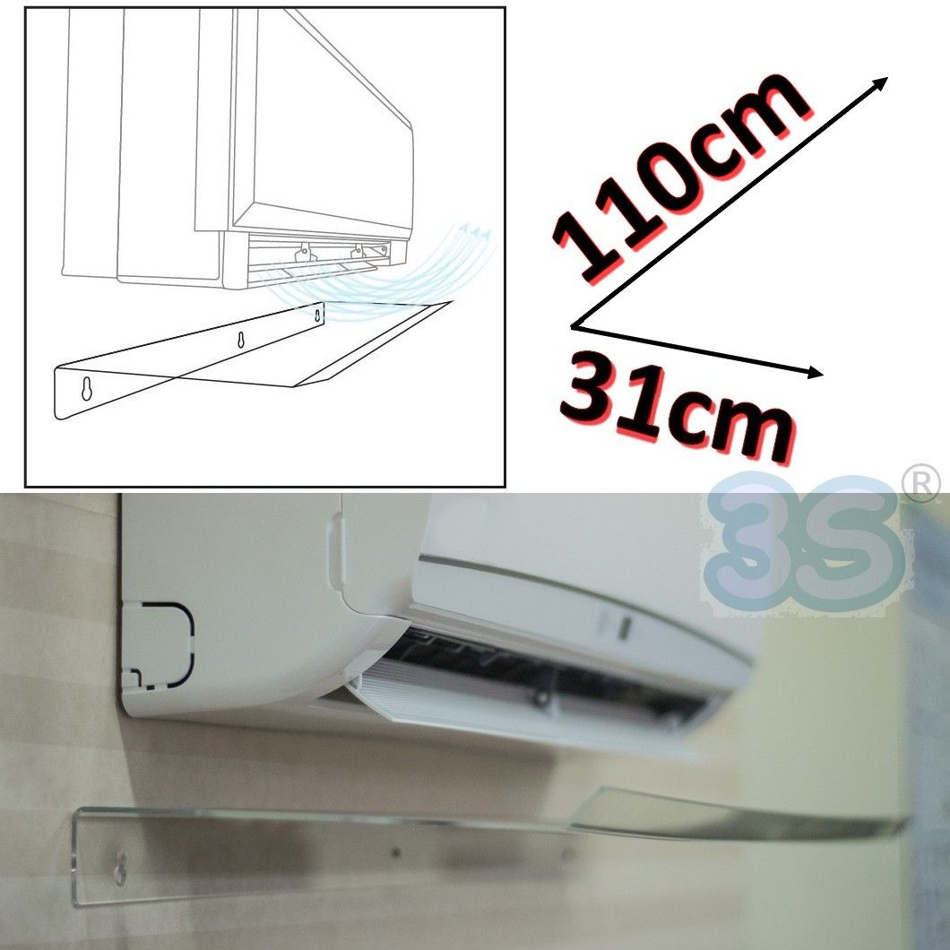 Transparent air deflector for split air conditioner 110x31x5 (cm)