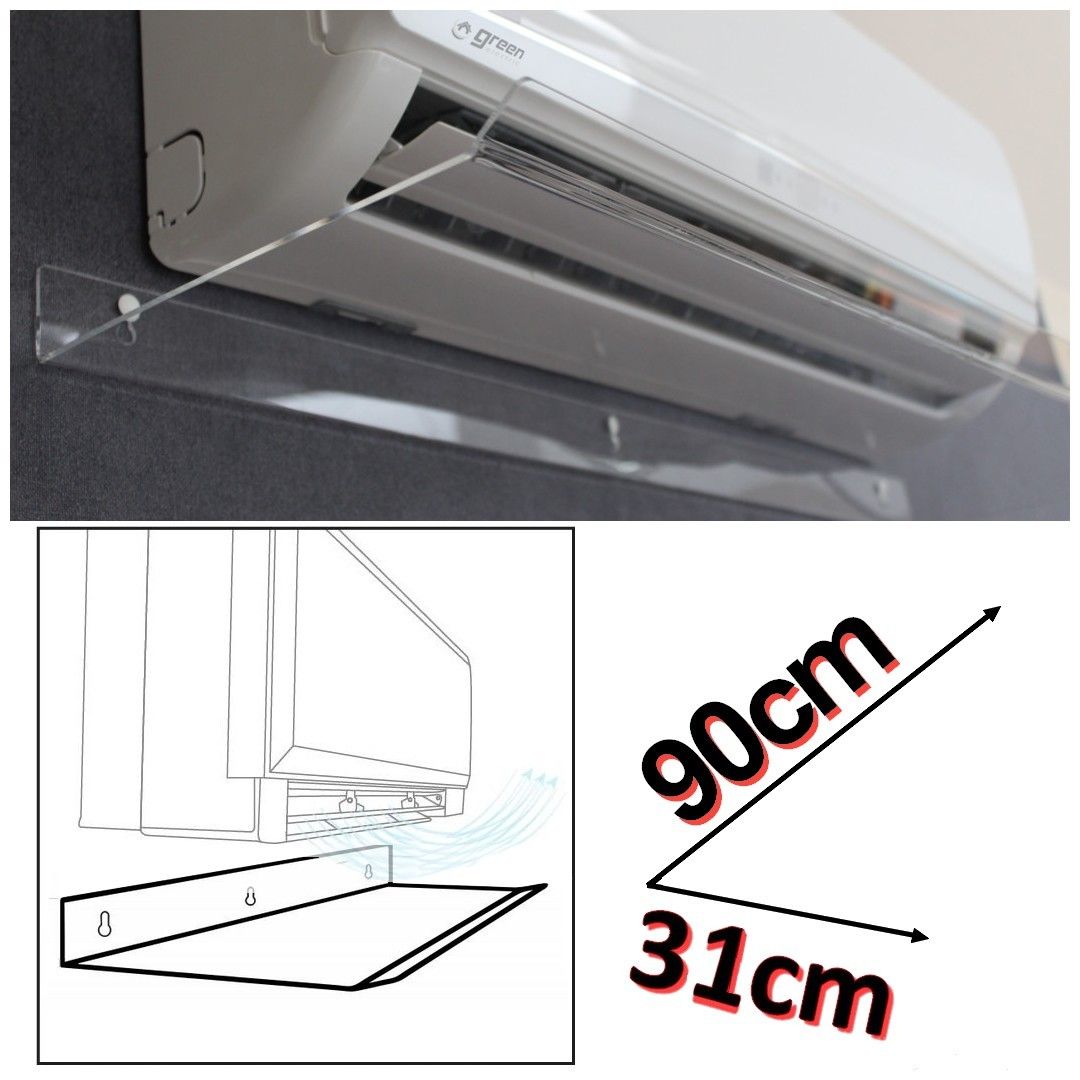 Transparent air deflector for split air conditioners 90x31x5 (cm) New Model - DFT.010