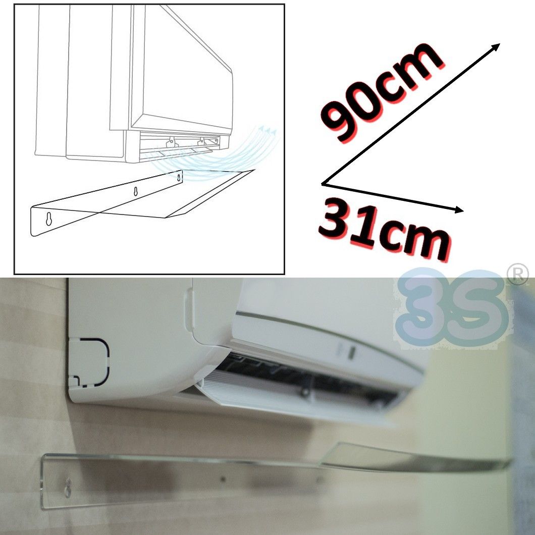 Transparent air deflector for split air conditioner 90x31x5 (cm)