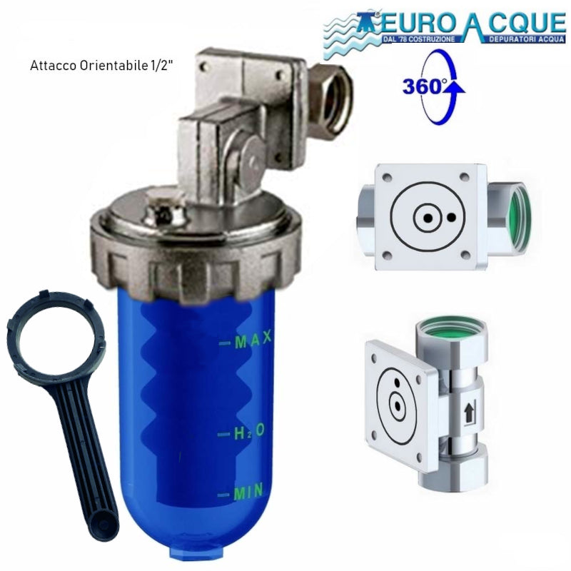High-flow proportional dosing unit without bypass, 1/2" polyphosphate water softener - Euroacque