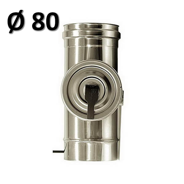Flue inspection element Ø 80 single-wall pipe 316 stainless steel