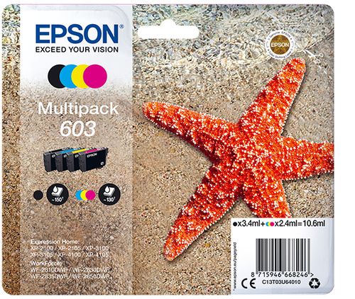 EPSON CARTUCCIA 603 MULTIPACK INKJET STELLA MARINA 4 COLORI