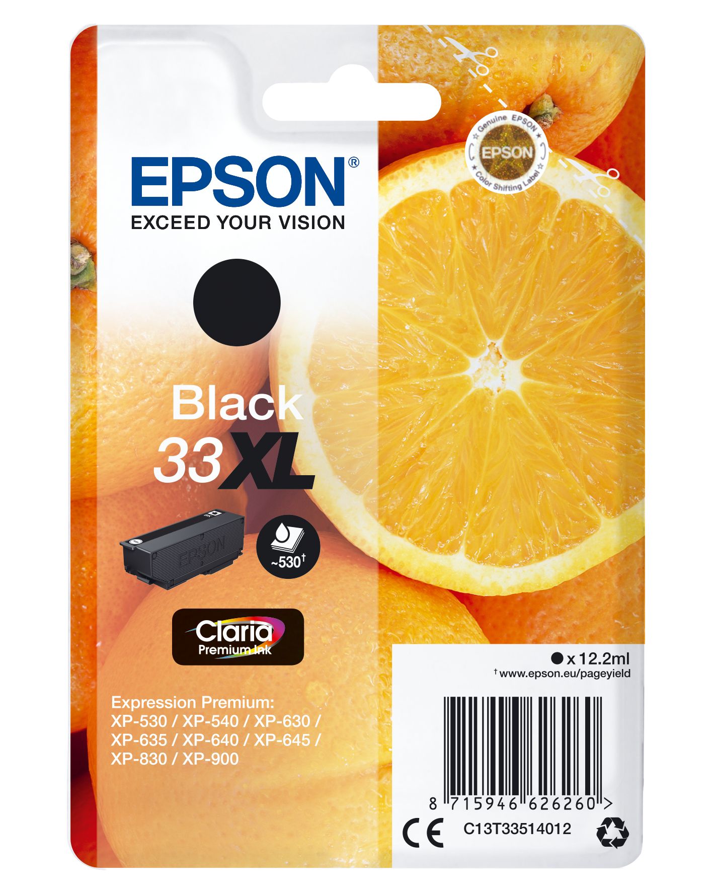 Epson Oranges Black T33XL Claria Premium Cartridge