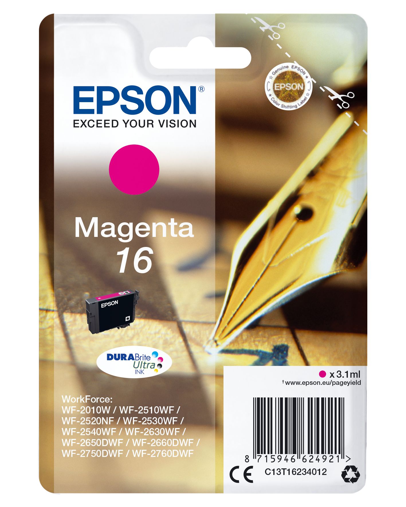 Epson Pen and Crossword Cartridge Magenta DURABrite Ultra 16 Ink