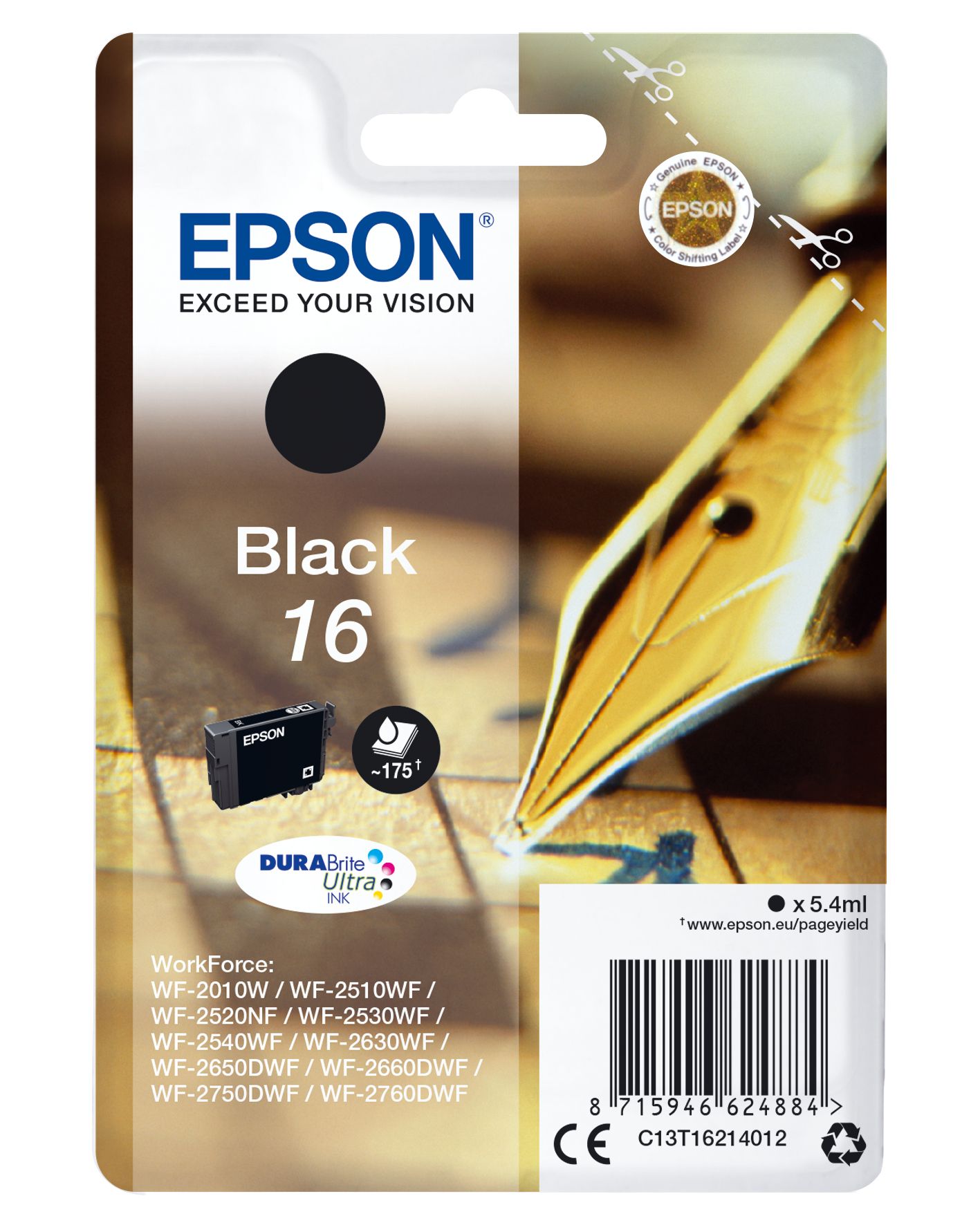 Epson Pen and Crossword Cartridge Black DURABrite Ultra 16 Ink