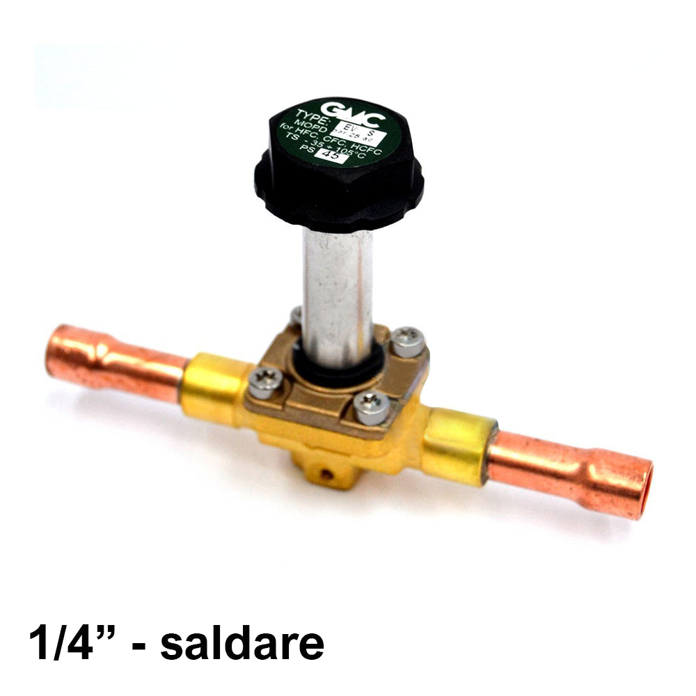 EV32S - Elettrovalvola valvola solenoide GMC attacchi a saldare 1/4'' x 1/4'' sae
