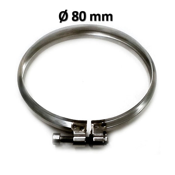 Chimney pipe clamp Ø 80 mm for 316 stainless steel pipe and fittings