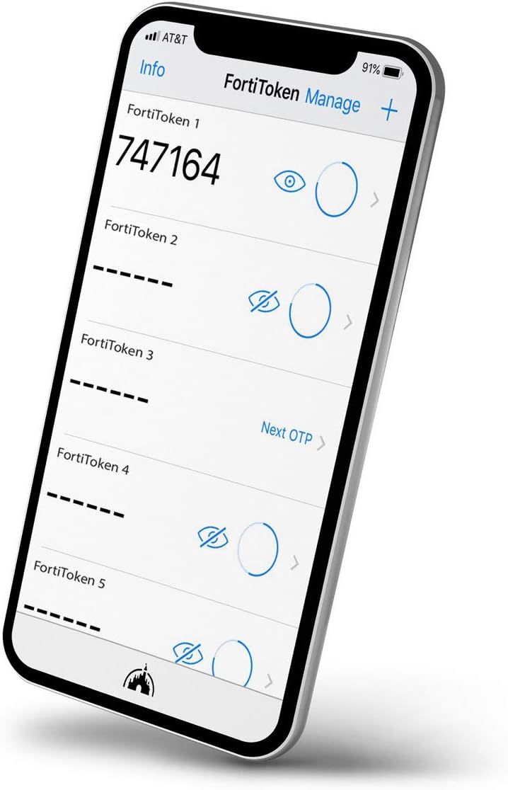 FORTITOKEN MOBILE (LICENZA ELETTRONICA) PASSWORD SOFTWARE MONOUSO PER SMARTPHONES (PACK 5)