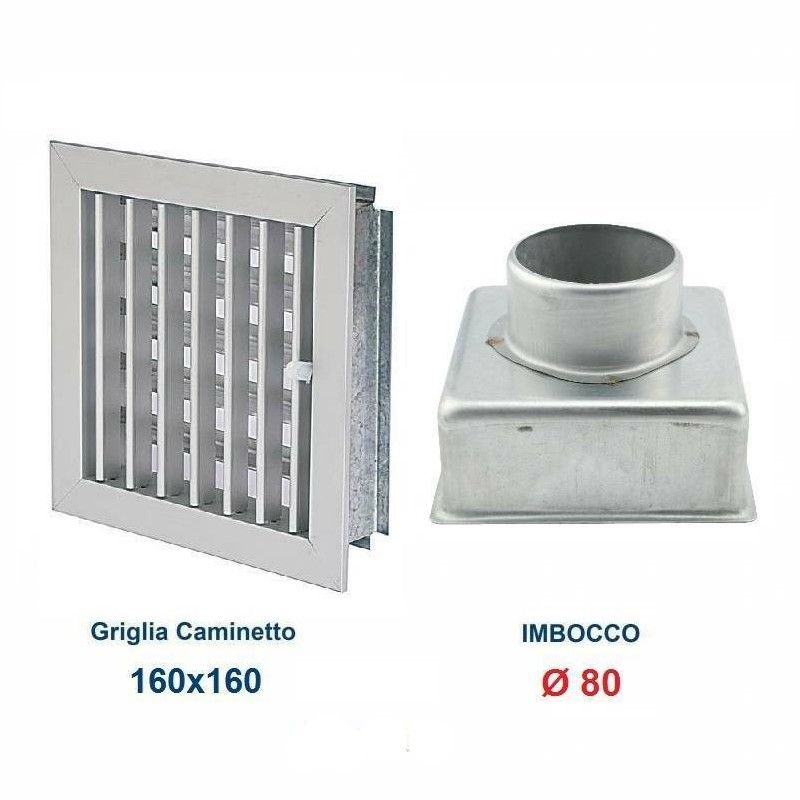 16x15cm ALUMINUM Vent Grill Diam.80mm with Chimney Adapter