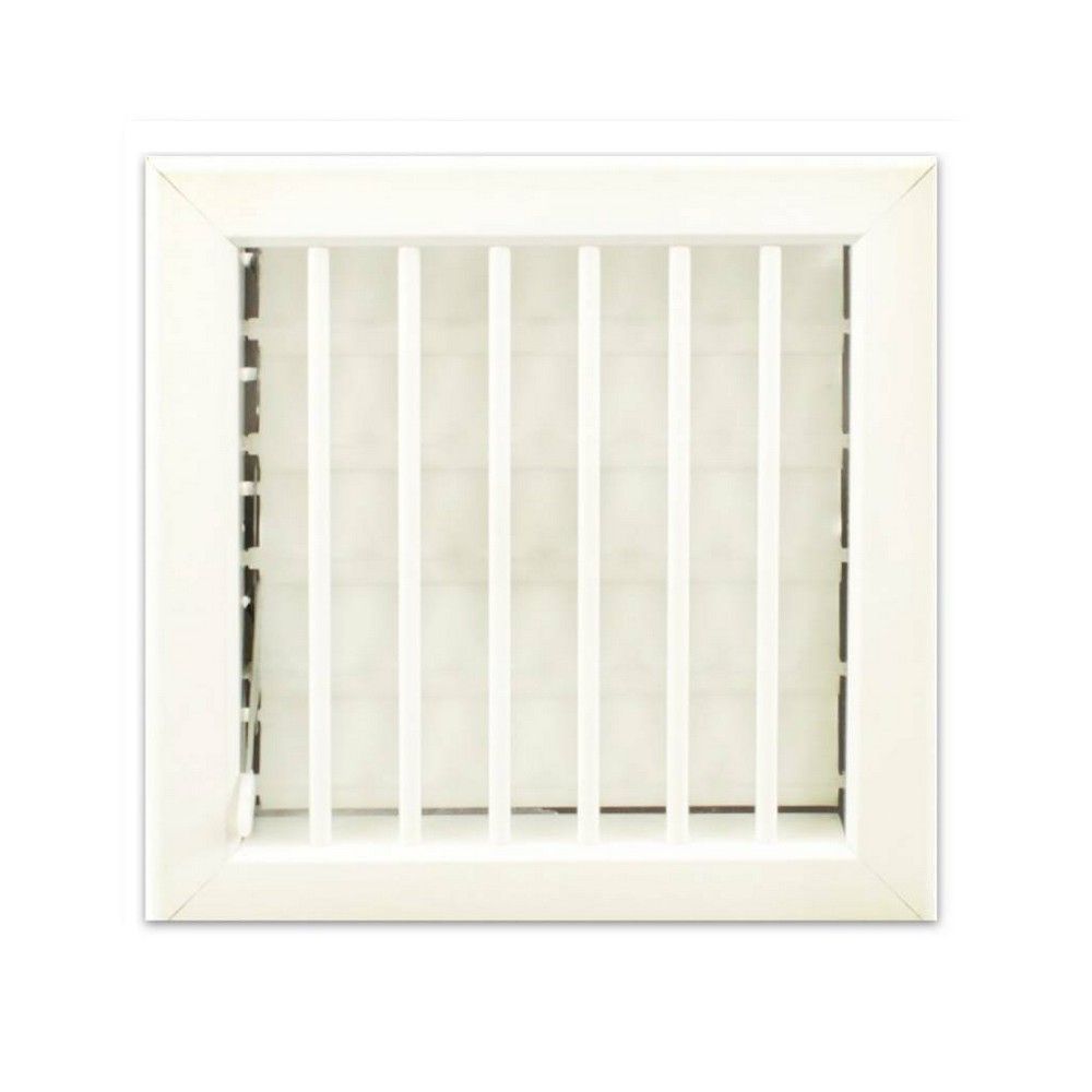 Adjustable White 18x18cm Fireplace Grill with Damper