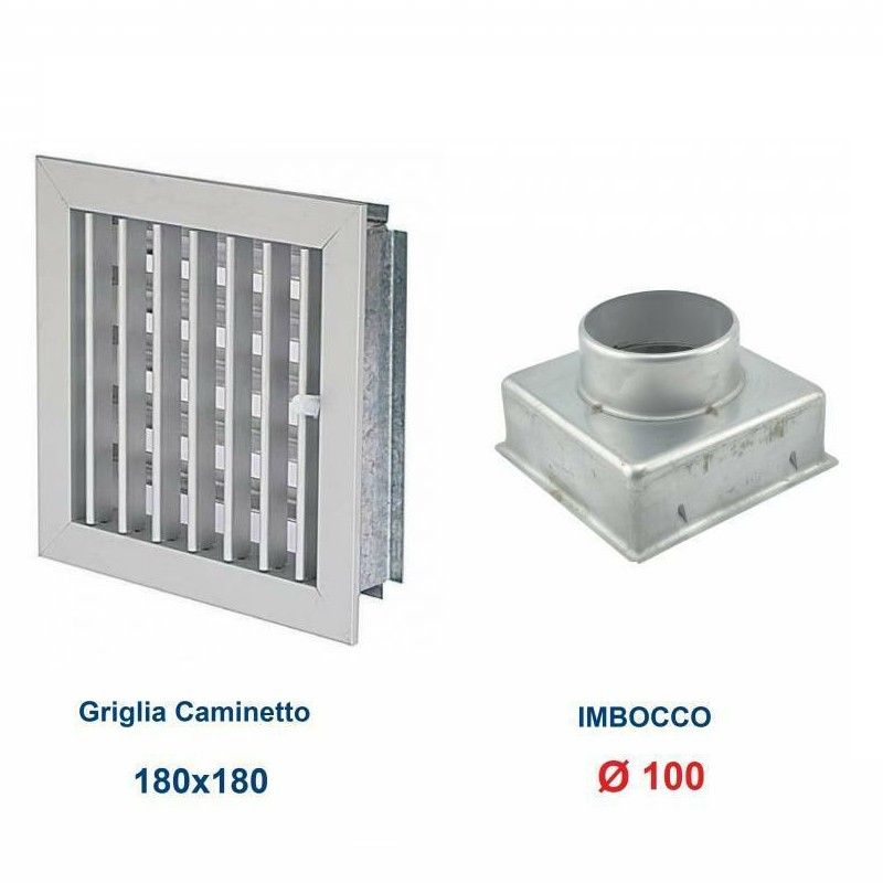 18x18cm Diam.100mm Aluminum Vent Grill with Chimney Adapter