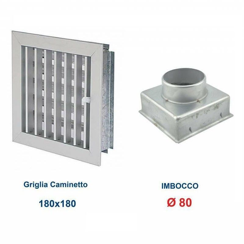 18x18cm Diam. 80mm Aluminum Vent Grill with Chimney Adapter