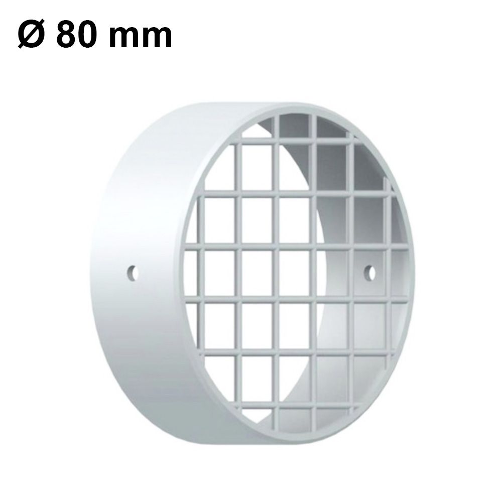 Anti-intrusion suction grille Ø 80 mm in white plastic