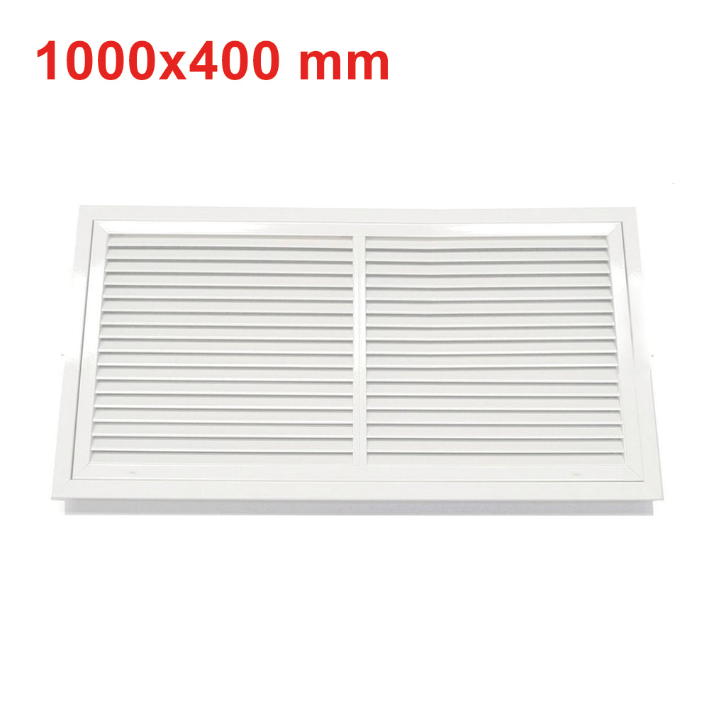 White aluminum intake grille 1000x400 mm with filter included - PUSH-PULL opening