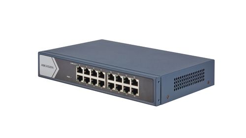 HIKVISION SWITCH 16 PORT GIGABIT UNMANAGED SWITCH 16 GIGABIT RJ45 PORTS, 19-INCH RACK-MOUNTABLE STE
