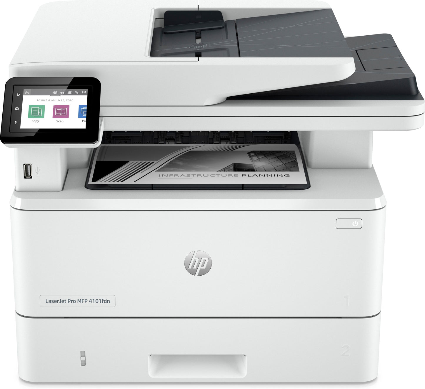 HP MULTIF. LASER A4 B/W, LASERJET PRO 4102FDN, 4000 SERIES, 40PPM, ADF, DUPLEX, USB/LAN, 4 IN 1