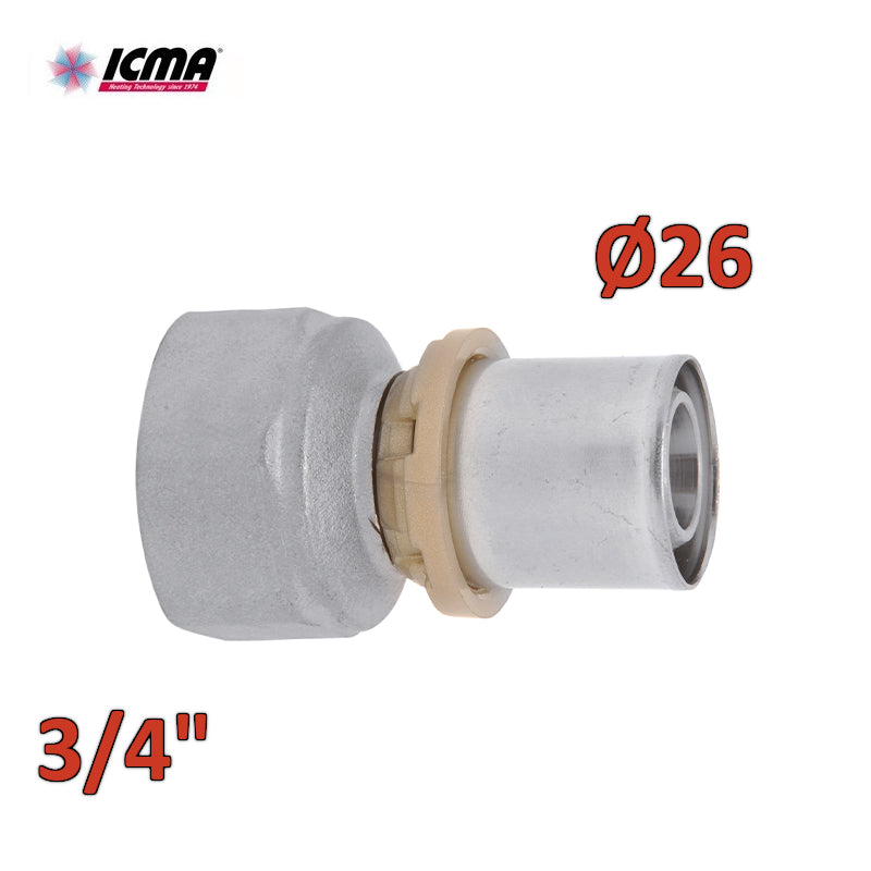 ICMA 401 - Raccordo a pressare 3/4''x26 SEMPITER® diritto femmina
