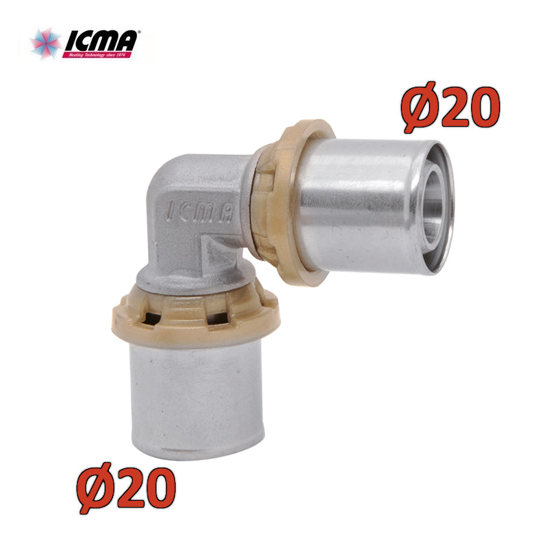 ICMA 403 - Raccordo a pressare 20x20 SEMPITER® curvo doppio