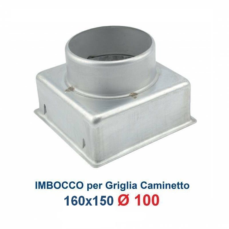 Inlet for 16x15 Grill, 100mm diameter, Adapter Connection for Fireplace Nozzle