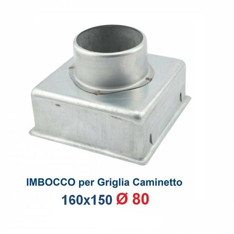 Inlet for 16x15 Grill, diameter 80mm, Adapter Connection for Fireplace Nozzle
