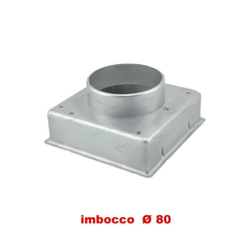 Inlet for 20x20 Grill, diameter 80mm, Adapter Connection for Fireplace Nozzle