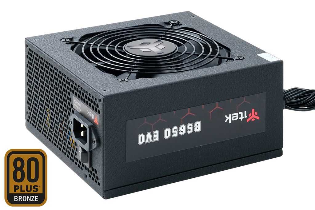ITEK BS650 EVO POWER SUPPLY - 650W, 80PLUS BRONZE, ACTIVE PFC, 12CM HDB FAN, SEMI-MODULAR