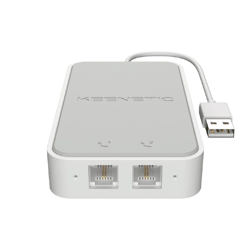 KEENETIC LINEAR (KN-3110), 2-PORT FXS RJ11 VOIP ADAPTER, COMPATIBLE WITH ALL OPERATORS