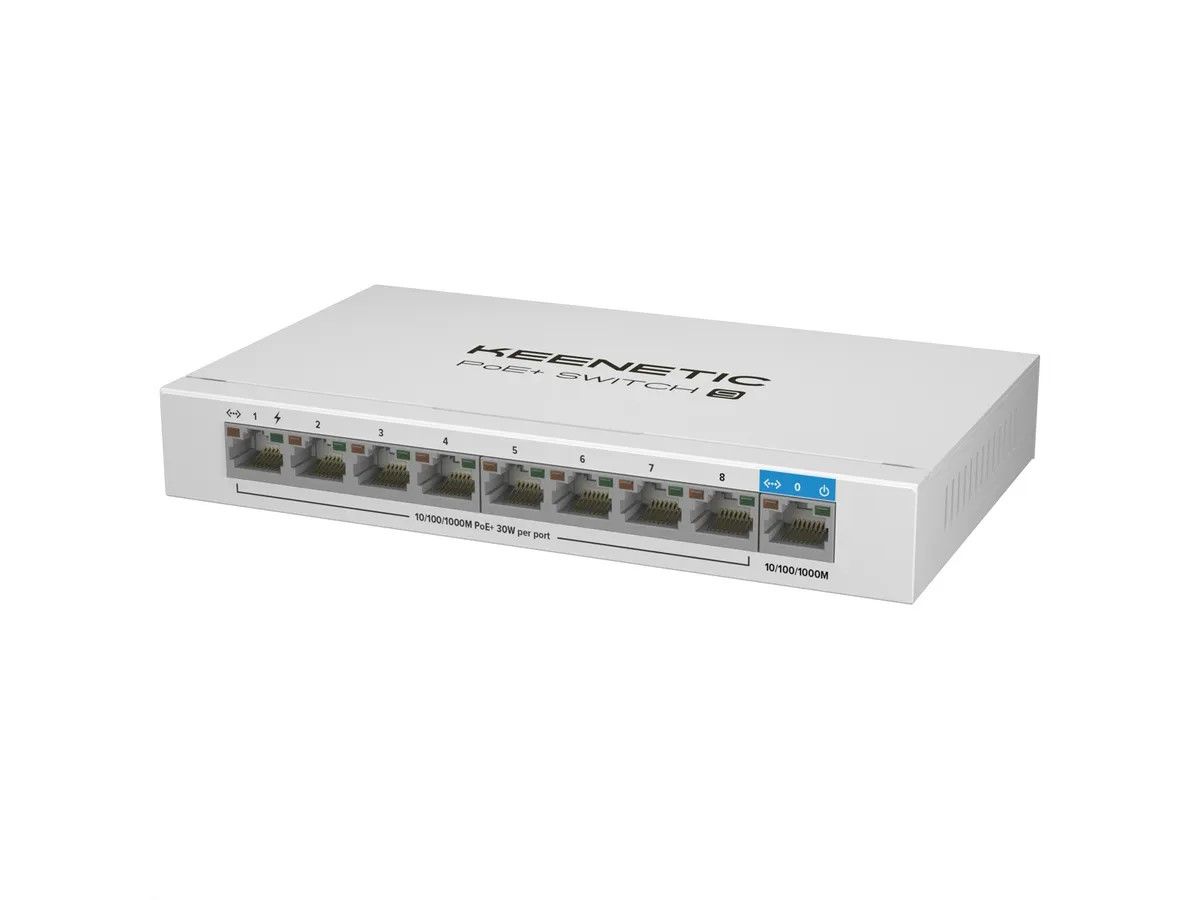 KEENETIC POE+ SWITCH 9 (KN-4710), 1 PORT 1GBPS SWITCH + 8 PORTS 1 GBPS POE+, 30W 802.3af/at (PoE+)