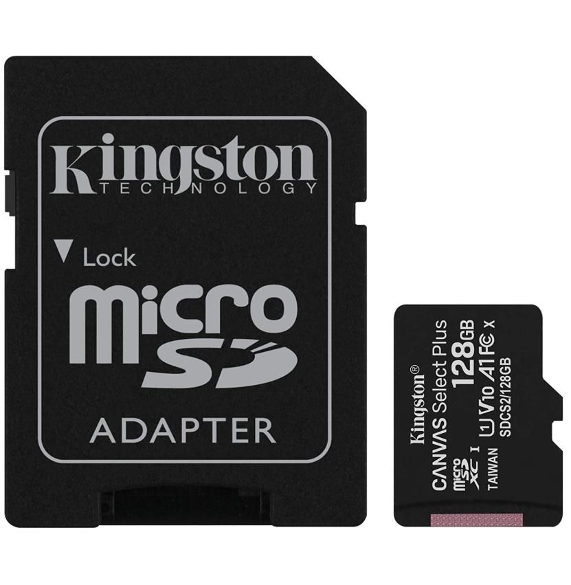 KINGSTON MICRO SDHC 128GB CANVAS SELECT 80R CL10 UHS-I WITH ADAPTER