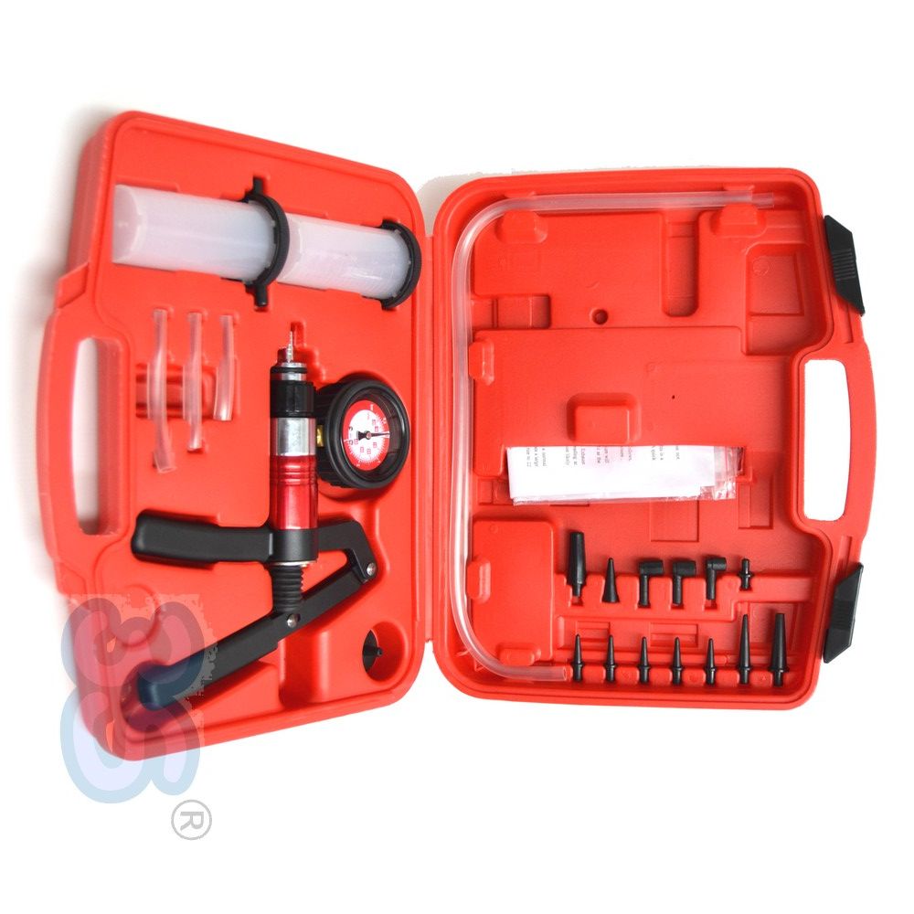 Kit tester e pompa vuoto per spurgo circuito freni autoveicoli