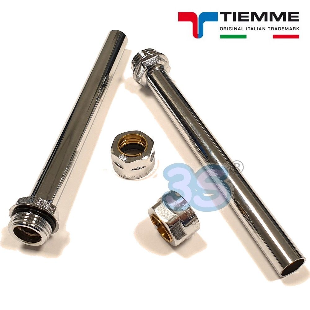 Chrome pipe kit with adapters for TIEMME chrome radiator valves