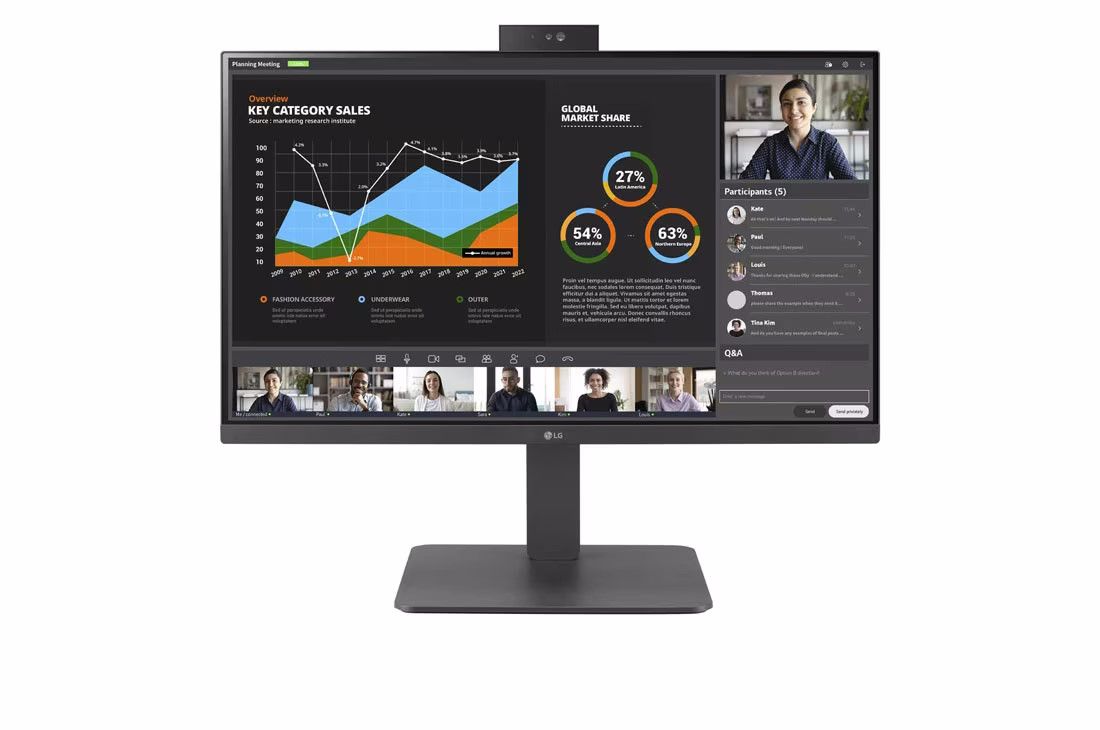 LG MONITOR 23.8 LED IPS 16:9 FHD 5MS 250 CDM, PIVOT, WEBCAM, USB-C DOCK, DP/HDMI, MULTIM