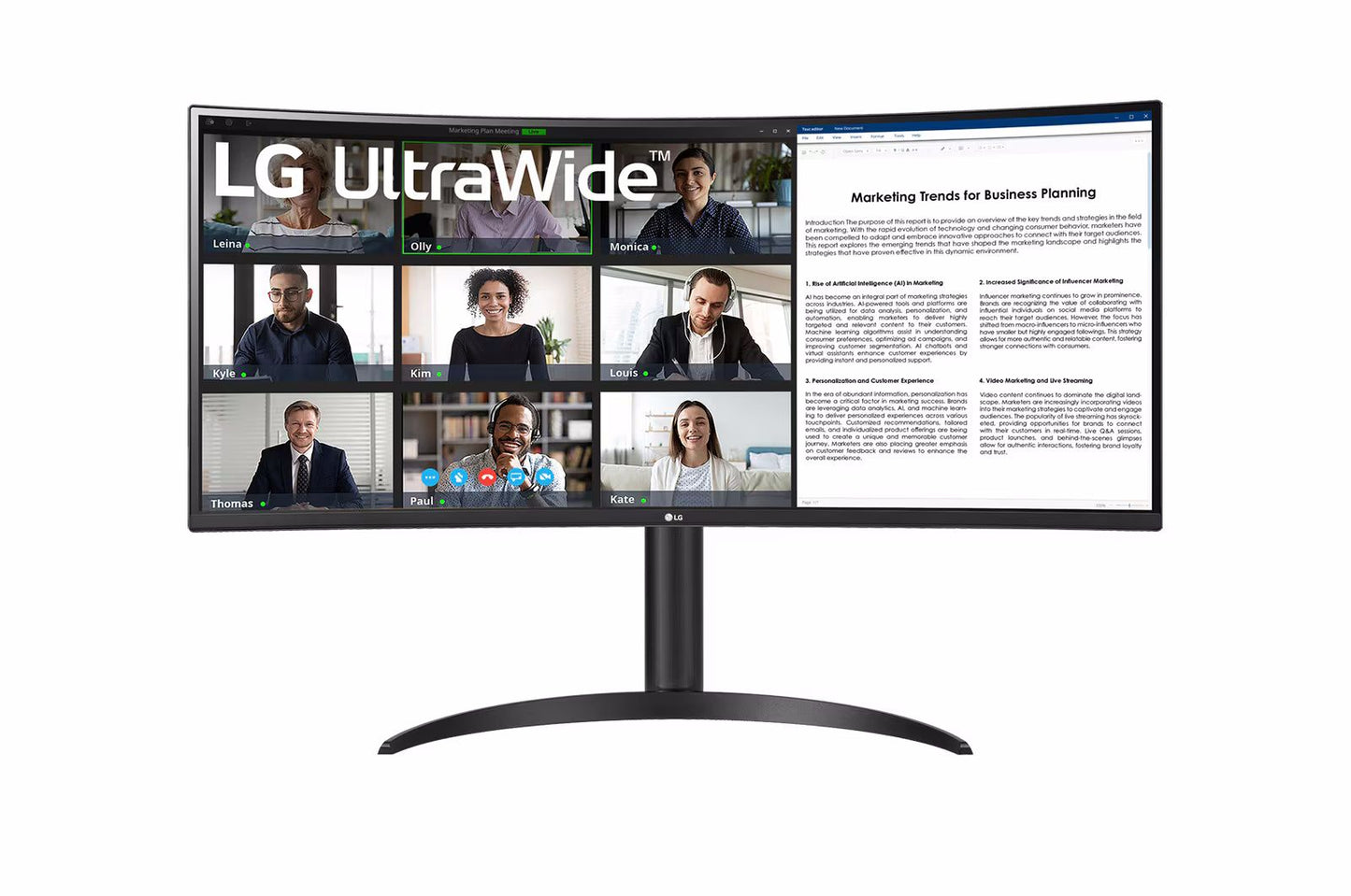 LG CURVED MONITOR 34" LED VA 100Hz 21:9 3440 x 1440 5ms 300 CDM, , HEIGHT REG, USB-C DOCK, DP/HDMI