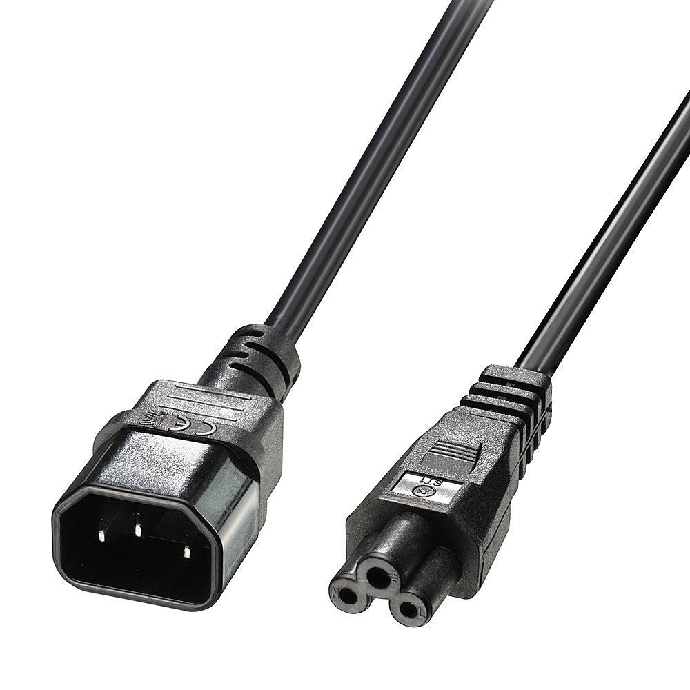 Lindy 30341 Power Cable Black 2m C14 Coupler C5 Coupler