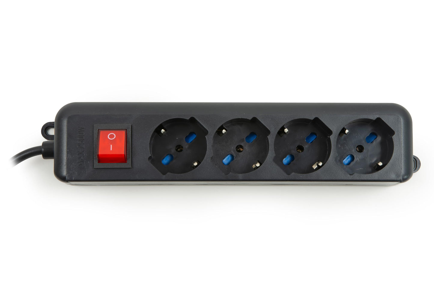 LINK MULTI-SOCKET 4 UNIVERSAL SOCKETS ITA/SCHUKO 10/16 A - 16 A PLUG WITH BLACK SWITCH