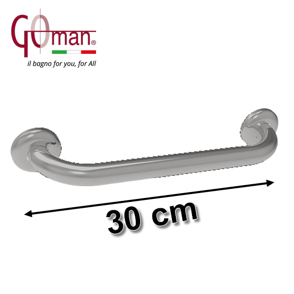Maniglione Goman lineare cm 30 bagno ausilio disabili in acciaio inox lucido