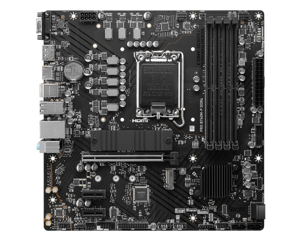 MSI MB B760, PRO B760M-P, LGA 1700, 4DDR5, 1PCI-Ex16, 2PCI-Ex1, 2M.2, 4SATA3