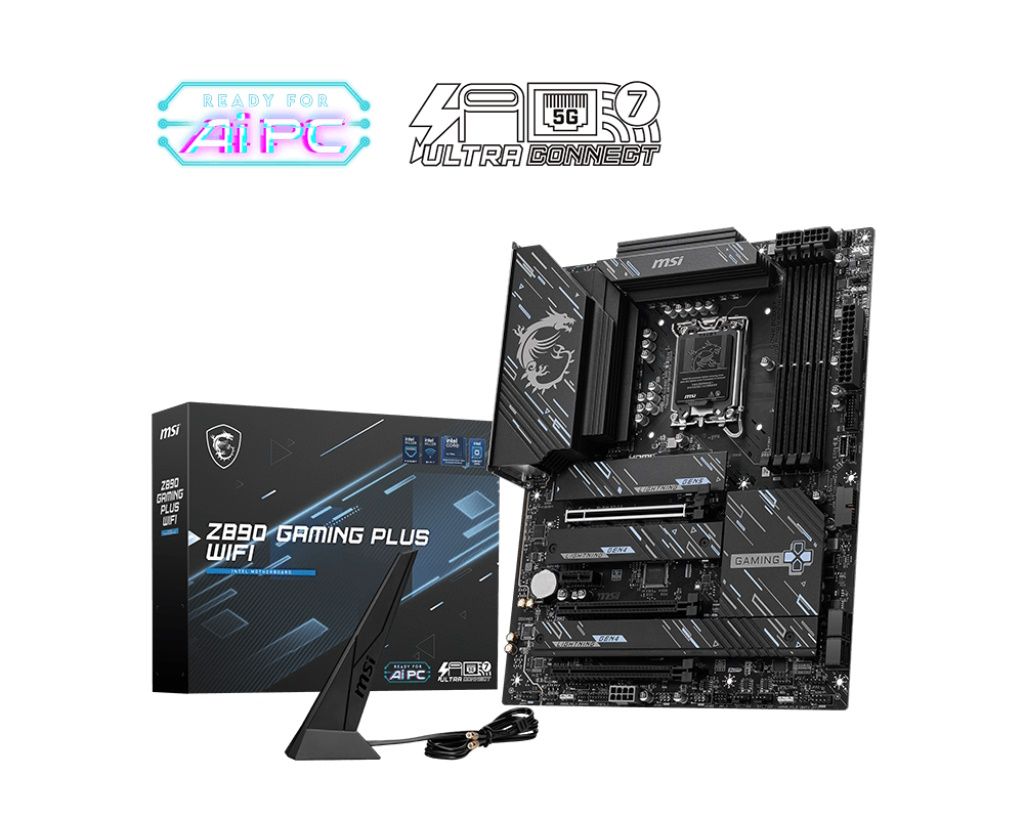 MSI MB Z890 GAMING PLUS WIFI, Z890,LGA1851,4DDR5,3PCI-EX16,1PCI-EX1,4M.2 ,1USB4, 1USB3.2 GEN2
