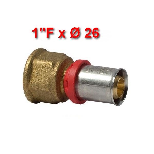 Multistrato pressare - Raccordo diritto femmina 1'' x Ø 26 mm